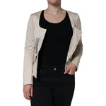 Valentino Beige Cotton Long Sleeves Round Neck Blazer Jacket JKT3272-40