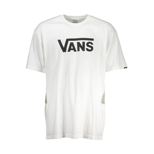 Vans White Cotton Men T-Shirt with classic crew neck and iconic Vans logo, perfect for stylish comfort and daily wear.