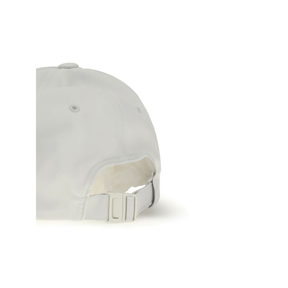 Back view of Y-3 White Recycled Polyester Cap (Baseball Hat) showcasing adjustable strap and breathable technology.