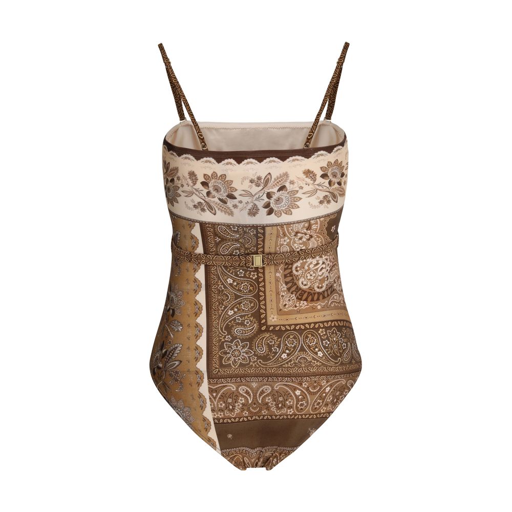 Zimmermann Brown Polyamide One-Piece Swimsuit