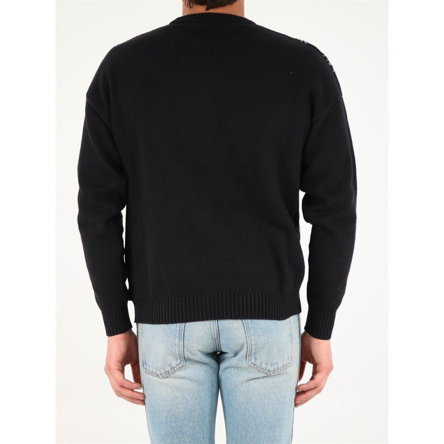 Off-White c/o Virgil Abloh All-Over Logo Crewneck Men's Sweater 406088