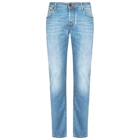 Light Blue Cotton Jeans & Pant